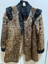 Splendido Cappotto In Pelliccia Di Lince Donna Vintage Di Lusso Con Dettagli