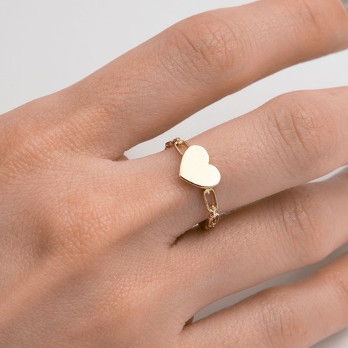 Anello cuore oro - anello, solido