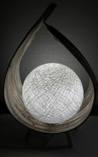 Lampada abatjour in foglia di cocco chiusa bianca decapata palla di cotone a sfe