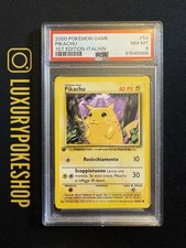 Carta Card Pokemon Pikachu set Base Prima Edizione ITA PSA 8 58/102 PERFETTO 