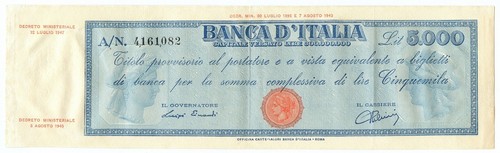 5000 lire titolo provvisorio - 5000,