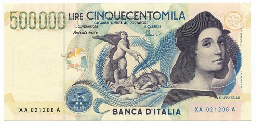 500000 lire banca italia - lire, d'italia