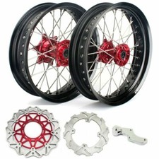 17" Supermoto Cerchi Ruote mozzi Dischi Staffa per Honda CFR250R CRF450R 2004-13