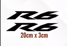 Kit 2 Adesivi prespaziati Yamaha R6 20x3cm vari colori PERSONALIZZABILE moto