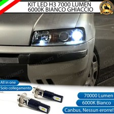 KIT LED H3 PER FIAT PUNTO MK2 II CANBUS 7000 LUMEN 6000K FENDINEBBIA ALL IN ONE