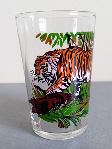 Verre moutarde tigre vintage - verre,