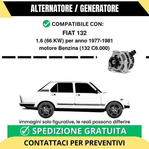 Alternatore fiat 132 66 kw - 1.6,