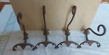 Quattro Antichi elementi appendiabiti attaccapanni Fine '800 In Metallo 