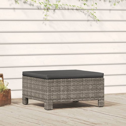 Poggiapiedi grigio polyrattan - poggiapiedi,