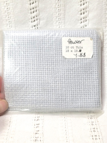 Tessuto tula 10ct - peltro, blu