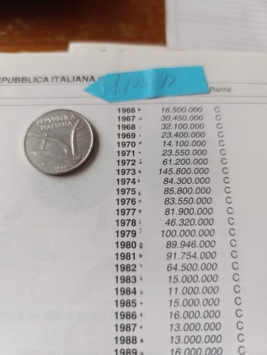 Moneta lire del - da, 10