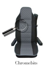 Premium Grigio Similpelle & Morbido Tessuto Sedile Cover Per Iveco Stralis