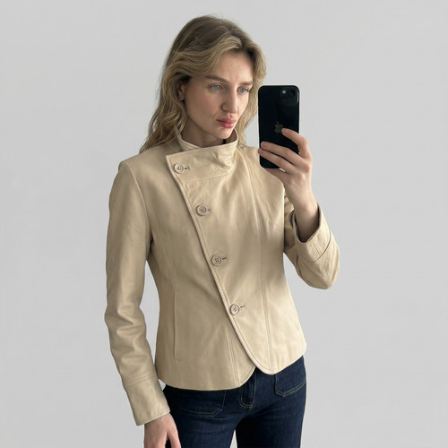 Giacca donna pelle - , beige