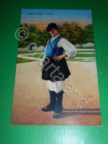 Cartolina costumi sardi - costumi,
