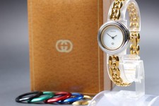 [Ecc+5 con scatola] GUCCI Cambio Lunetta 1100-L 6 Colori Quarzo Orologio Donna Vintage