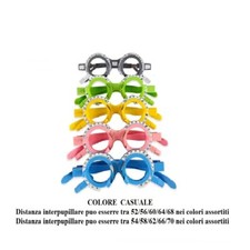 SET DI 5 OCCHIALI DI PROVA COLORATI IN PLASTICA  A FOCALE FISSA DA 52 - 70