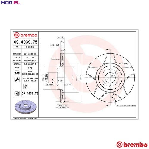 Dischi freno 4939 75 per - dischi,