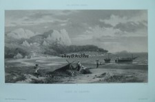 1850 GOLFE de SALERNE Cilento litografia Lemercier Paris Les Artistes Suisses RA
