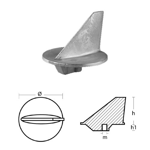 Anodo pinna mercury tecnoseal - anodo,