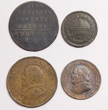 Roma Stato Pontificio lotto baiocco 1802 1850 2 e 1 soldo 1866 1867