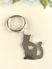 Portachiavi gatto argento