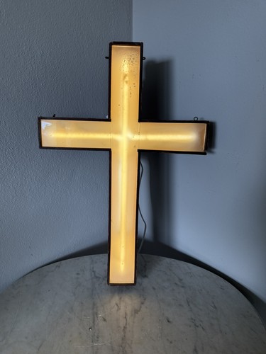 Croce neon legno vintage - croce,