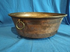 Antico Tegame Rame Battuto Mano Paiolo Fioriera Dono Nozze 1957 Vintage Grande