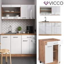Cucina componibile blocco cucina ad incasso R-Line 140 cm single bianco Vicco