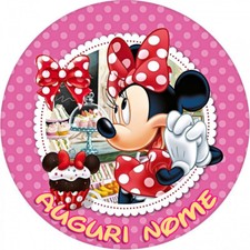 Cialda MINNIE DISNEY DAISY Decorazione Torta Ostia Zucchero Personalizzata 
