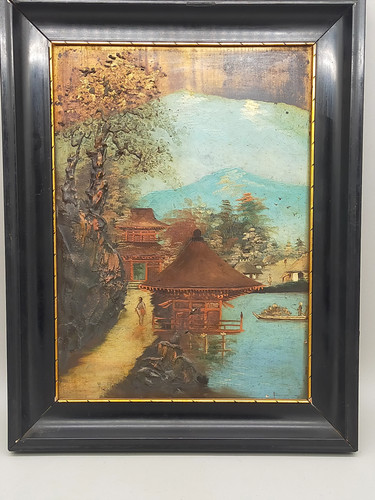 Antico quadro paesaggio