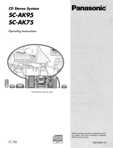 Panasonic ak75 ak95 cd - sa-ak75, sa-ak95