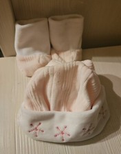 Set Neonata Neonato Bebè Cuffia Babbucce Calze Morbidissime bimba caldo cotone 