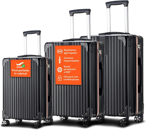 Set valigie abs 4 - 3, ruote