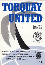 Torquay United v Hartlepool United 1984/5 (20 Oct)