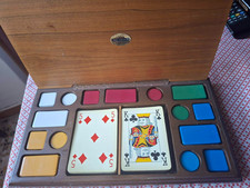 set scatola in legno carte