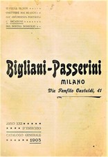 BIGLIANI-PASSERINI FABBRICA VERNICI, INCHIOSTRI, WATER CLOSET,...ANTICO CATALOGO