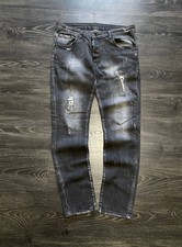 Pantalone jeans denim grigio