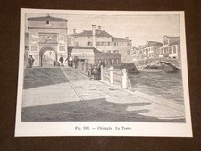 Rarissima veduta di fine '800 Chioggia - La Torre
