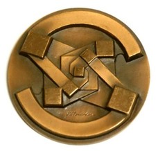 A138_Medaglia Giò POMODORO Traforo autostradale del Frejus 12 luglio 1980