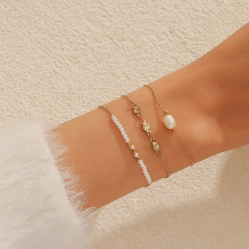 Set bracciali donna dorati con