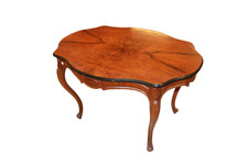 Tavolo da salotto in radica di noce Stile Biedermeier Nord Europa XIX secolo