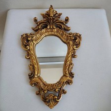 Specchio Fiorentino da Parete Vintage D'epoca 900' con Cornice in Legno Dorata