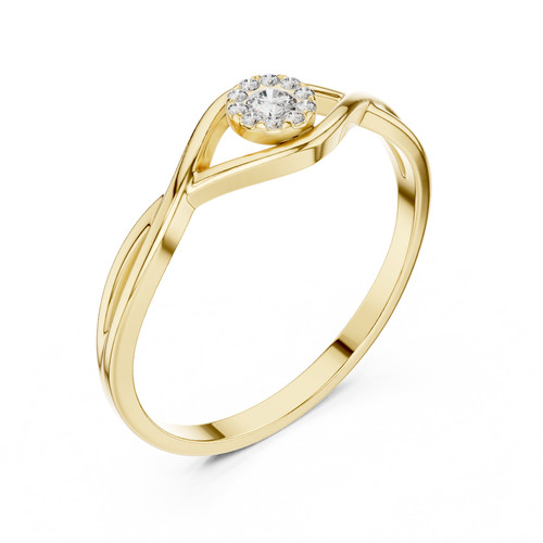 Anello con diamanti tondi
