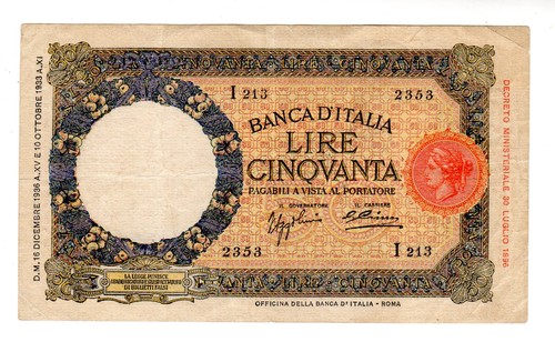 Italie italy italia billet - italy, 50