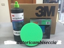 3M 50417 + 50487 PASTA ABRASIVA FAST CUT TAPPO VERDE + TAMPONE VERDE LUCIDATURA