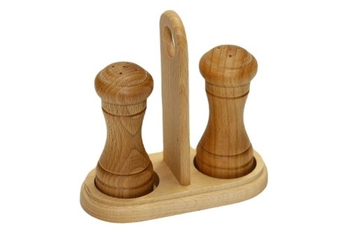 Supporto legno con saliera - in,