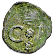 Italia Savoia Carlo Emanuele I 1580-1630 1/4 quarto di soldo IV Tipo Aosta RARA