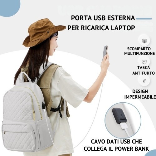 Zaino donna casual porta usb - zaino,