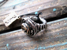 Anello grande grosso GIUSEPPE MANDILE argento sterling e bronzo misura 7,25 ITALIA