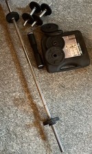 Domyos Kit Bilanciere e Manubri con Pesi Regolabili, 20kg 